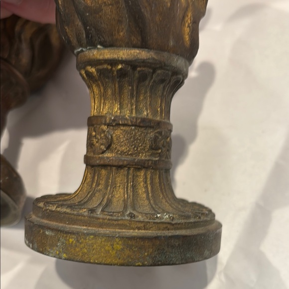 Antique Brass (?) Flame Finials - Picture 7 of 13